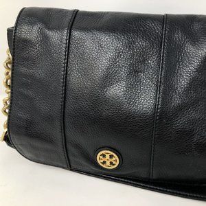 Tory Burch black leather shoulder bag  8 x 8 x 3.5